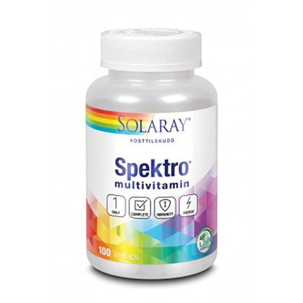 Hovedbilde Solaray spektro multi vitamin m/jern 100 kap